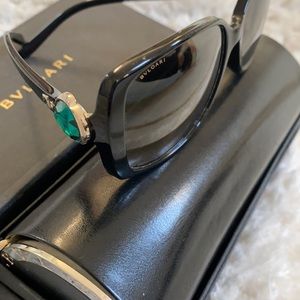 Beautiful Bvlgari Sunglasses with Green Stone Gems